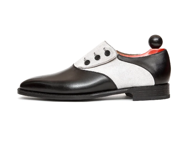 Aurora - MTO - Black Calf / Pearl Grey Suede - LPB Last - Single Leather Sole Buckle - Aurora - MTO - Black Calf / Pearl Grey Suede - LPB Last - Single Leather Sole Buckle -