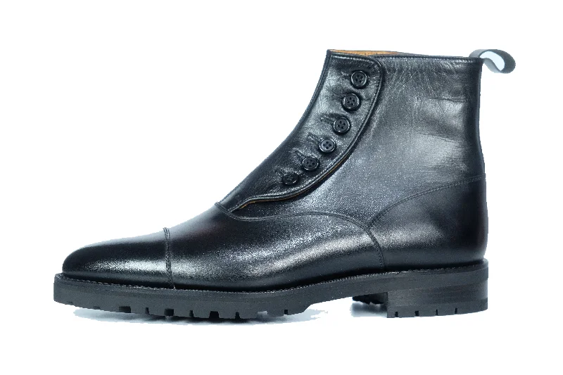 Bellevue - MTO - Black Calf / Black Soft Calf - TMG Last - Commando Sole Loose - Fit Slipper Style Bellevue - MTO - Black Calf / Black Soft Calf - TMG Last - Commando Sole Loose - Fit Slipper Style