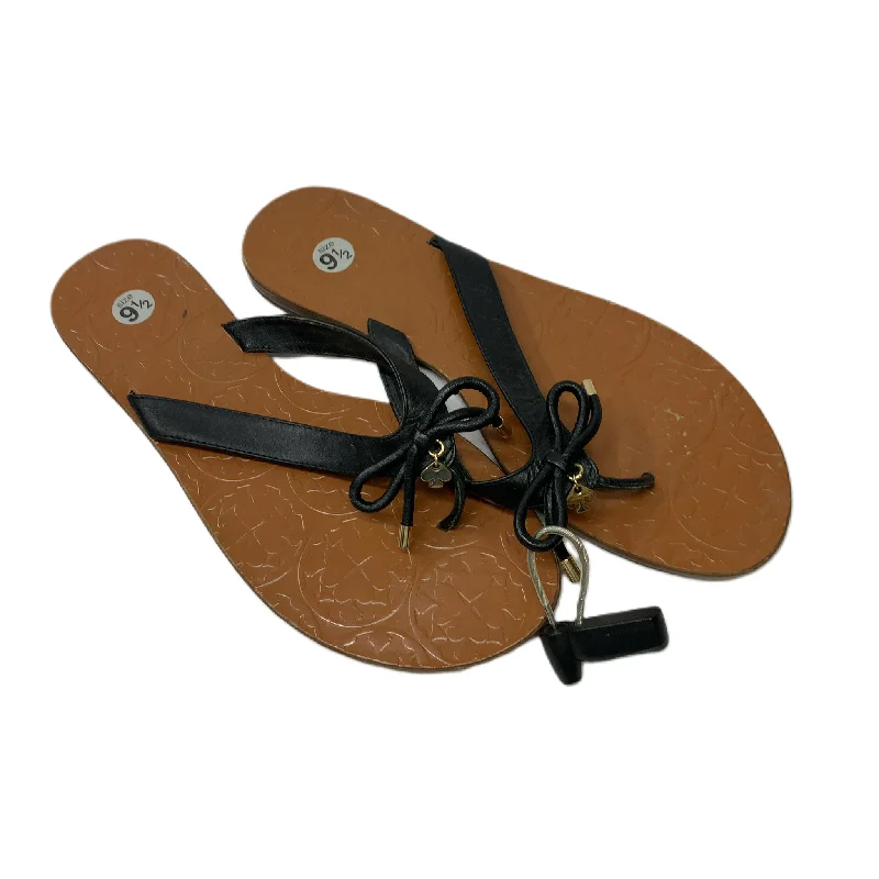 Black & Brown  Sandals Designer By Kate Spade  Size: 9.5 Loose - Fit Slipper Style  