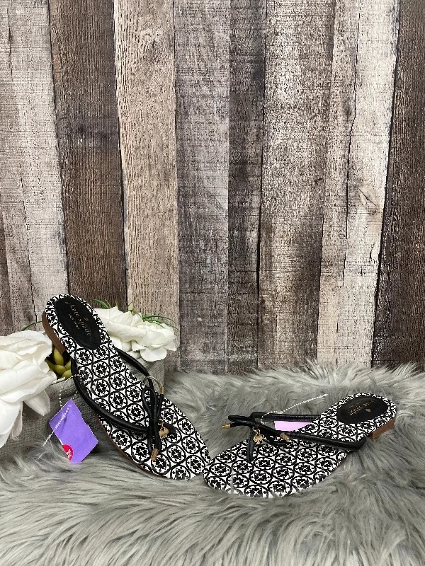 Black Sandals Designer Kate Spade, Size 8 Mod Oxford Design  