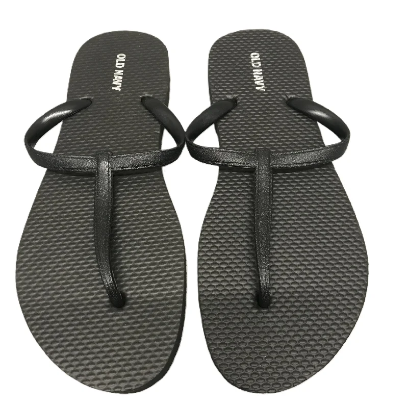 Black Sandals Flip Flops By Old Navy, Size: 7 Camouflage Print Boot Style  