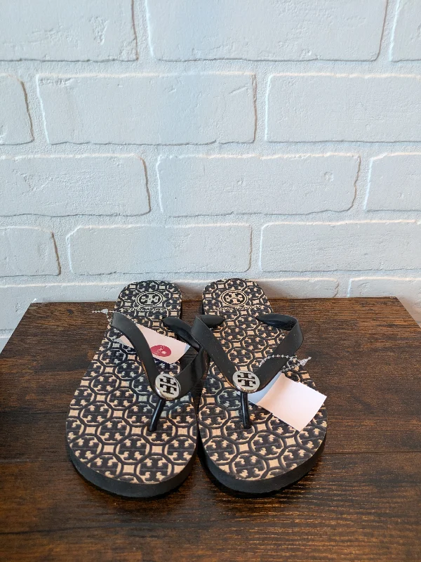 Black Sandals Flip Flops Tory Burch, Size 5 Brogue Oxford Aesthetic 
