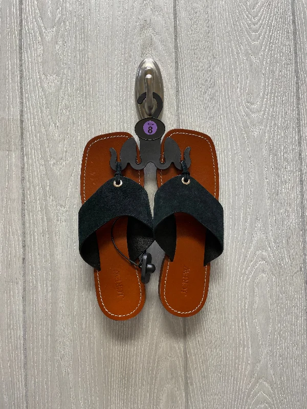 Black Sandals Heels Block J. Crew, Size 8 Two - Tone Shoe Design  
