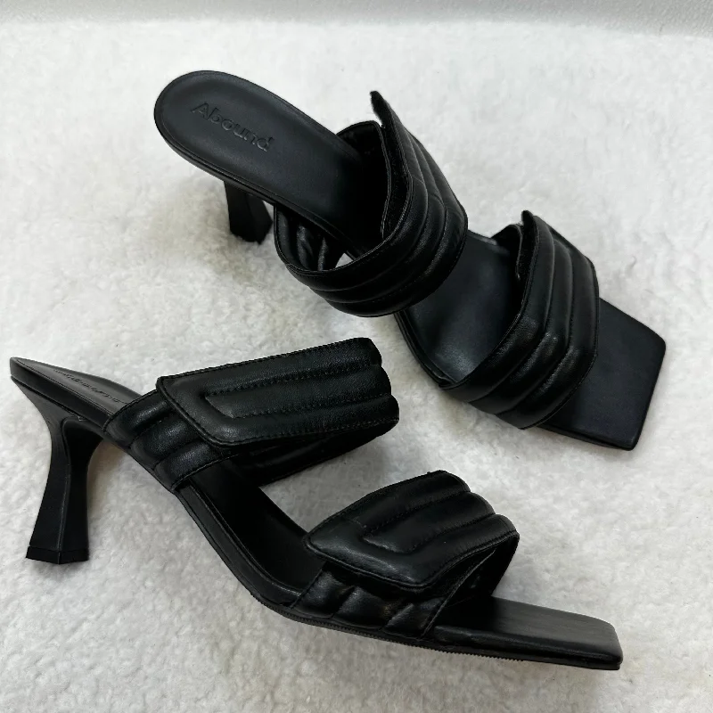Black Sandals Heels Stiletto Abound, Size 12 Ankle - High Military Boot Style  