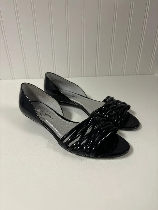 Black Sandals Heels Wedge Jessica Simpson, Size 7.5 Bespoke Shoe Aesthetic 