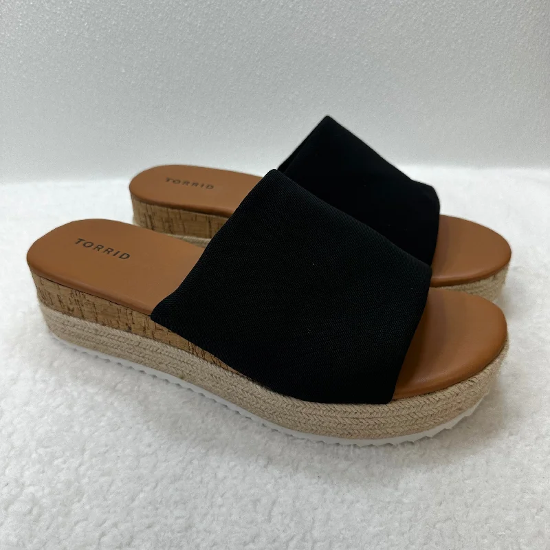 Black Sandals Heels Wedge Torrid, Size 12 Chunky Platform Sneaker Style  