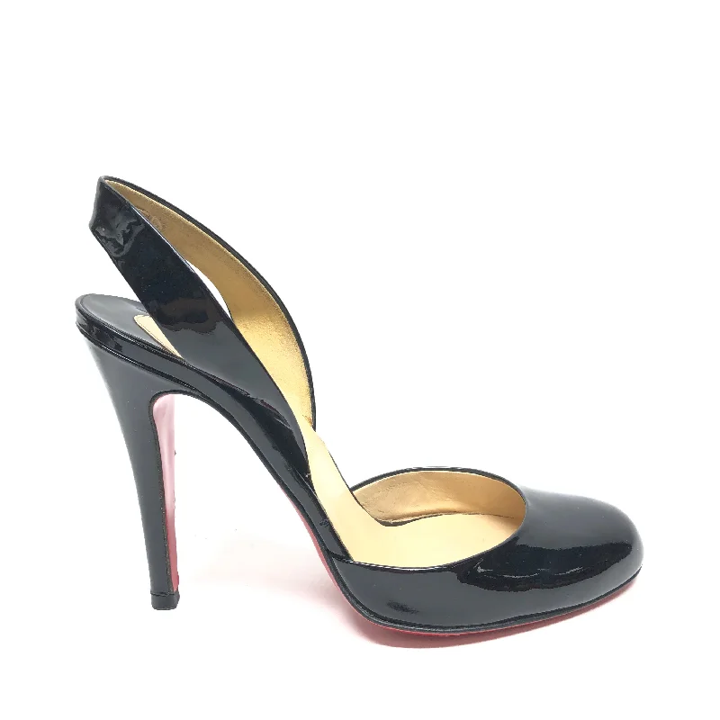 Black Sandals Luxury Designer Christian Louboutin, Size 5.5 Quilted Shoe Design  