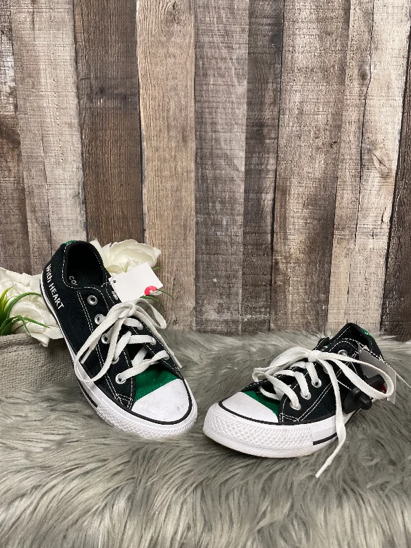 Black Shoes Sneakers Converse, Size 6 Embroidered Cowboy Boot Design  