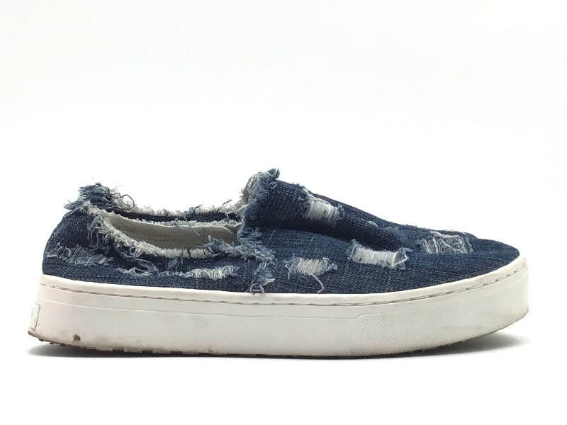 Blue Denim Shoes Sneakers Sam Edelman, Size 7 Camouflage Print Boot Style  