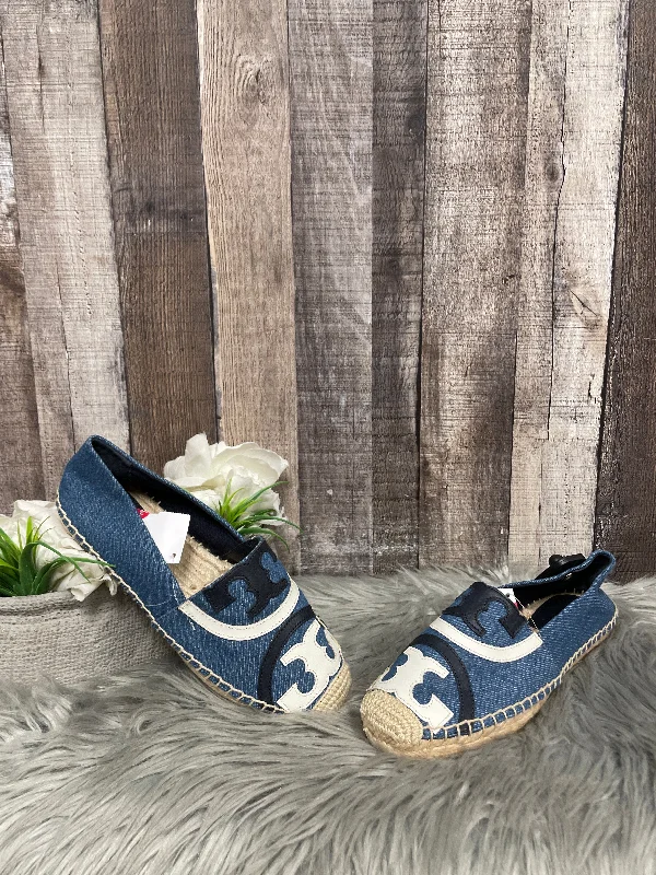 Blue Denim Shoes Sneakers Tory Burch, Size 8 Victorian - Era Boot Style  