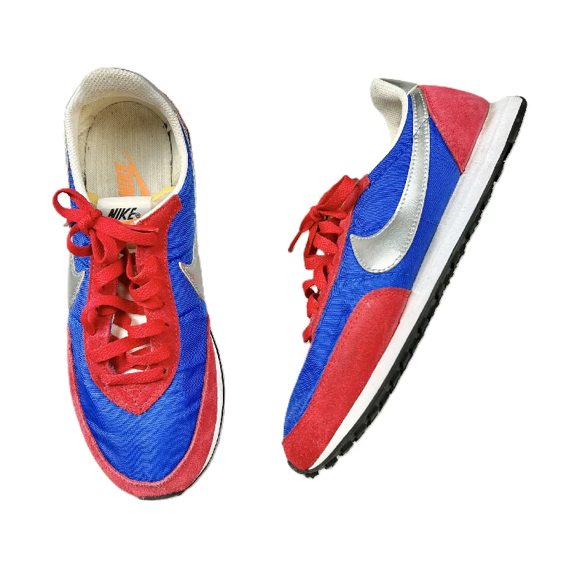 Blue & Red & White Shoes Sneakers By Nike, Size: 7 Desert Boot Utility Style  