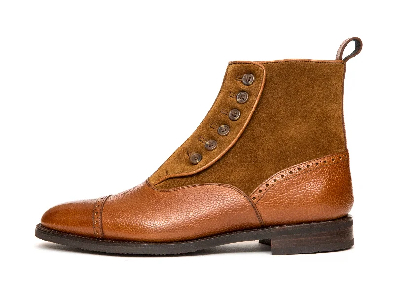Blue Ridge - MTO - Tan Soft Grain / Snuff Suede - TMG Last - City Rubber Sole Single - Buckle Monk Look Blue Ridge - MTO - Tan Soft Grain / Snuff Suede - TMG Last - City Rubber Sole Single - Buckle Monk Look