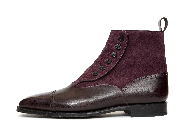 Blue Ridge - MTO - Plum Museum Calf / Regal Purple Suede - MGF Last - Single Leather Sole Comfortable Derby Style Blue Ridge - MTO - Plum Museum Calf / Regal Purple Suede - MGF Last - Single Leather Sole Comfortable Derby Style