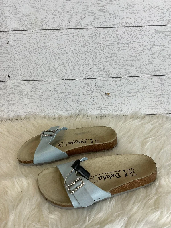 Blue Sandals Designer Birkenstock, Size 7 Edwardian Shoe Look  