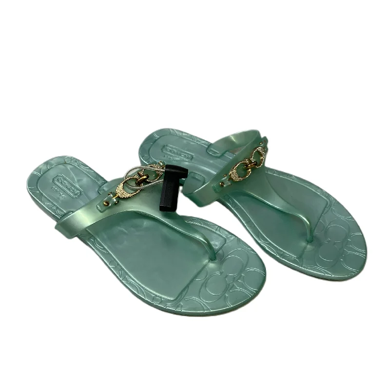 Blue  Sandals Designer By Coach  Size: 7 Tailored Oxford Style 