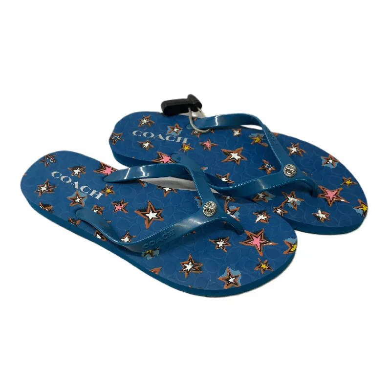 Blue  Sandals Designer By Coach  Size: 9 Sustainable Shoe Design  