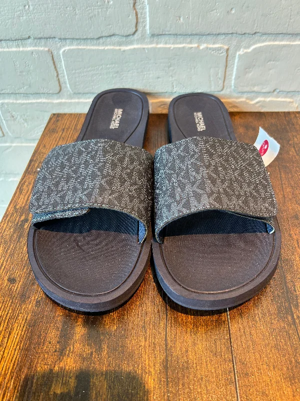Blue Sandals Designer Michael Kors, Size 10 Paisley Print Shoe Design  