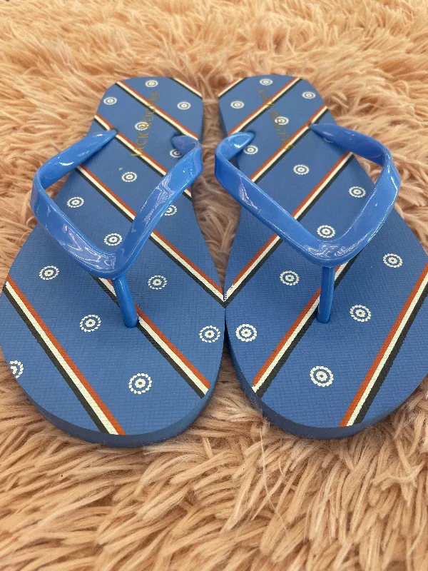 Blue Sandals Flip Flops Jack Rogers, Size 7.5 British Gentleman Oxford Style  