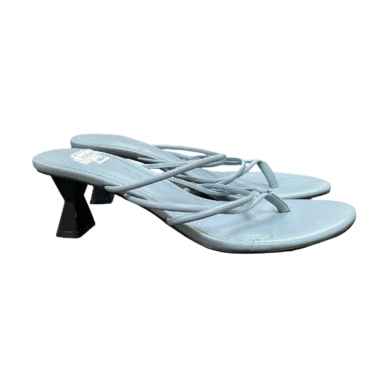 Blue Sandals Heels Block By Who What Wear, Size: 9 Memory - Foam Slipper Look  