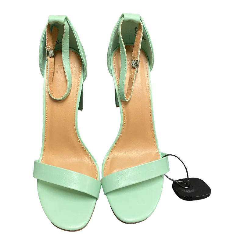 Blue Sandals Heels Block Justfab, Size 10 Monochromatic Shoe Look  