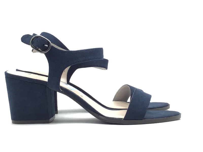 Blue Sandals Heels Block Style And Company, Size 9 Edwardian Shoe Look  