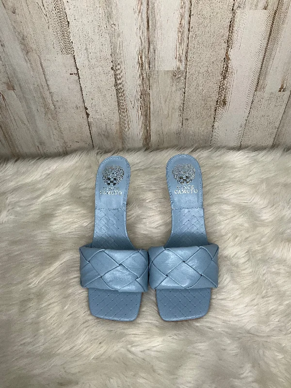 Blue Sandals Heels Stiletto Vince Camuto, Size 7.5 Monochromatic Shoe Look  
