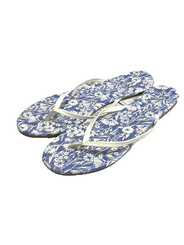 Blue & White Sandals Flip Flops Lc Lauren Conrad, Size 9 Smart - Shoe Functionality Style  