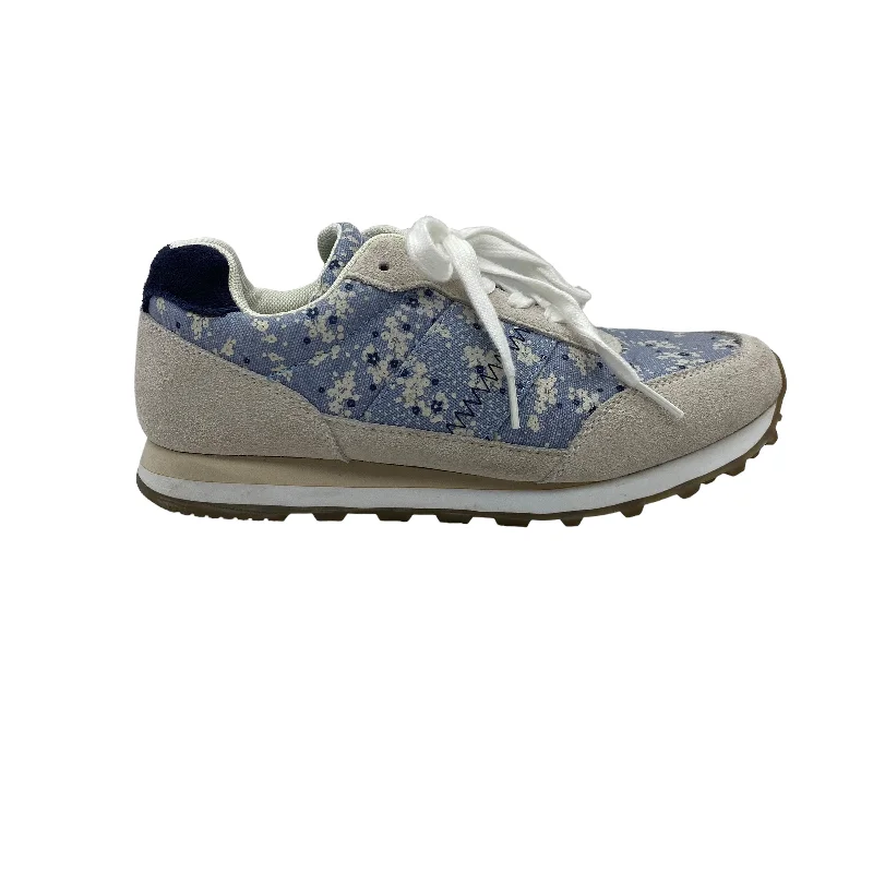 BLUE & WHITE SHOES SNEAKERS by FATFACE Size:7.5 Glow - in - the - Dark Shoe Design  
