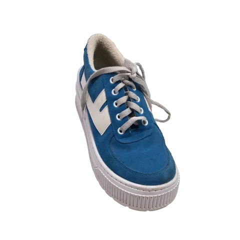 Blue & White Shoes Sneakers Jeffery Campbell, Size 7.5 Tailored Oxford Style 
