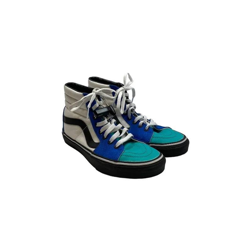 Blue & White Shoes Sneakers Vans, Size 7.5 Combat - Inspired Military Boot Look  