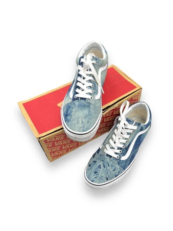Blue & White Shoes Sneakers Vans, Size 9.5 Chunky Platform Sneaker Style  