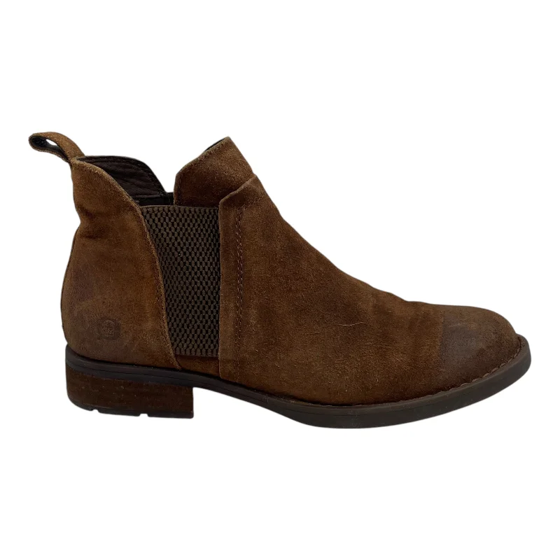 Boots Ankle Flats By Born In Brown, Size:7 Suede Desert Boot 