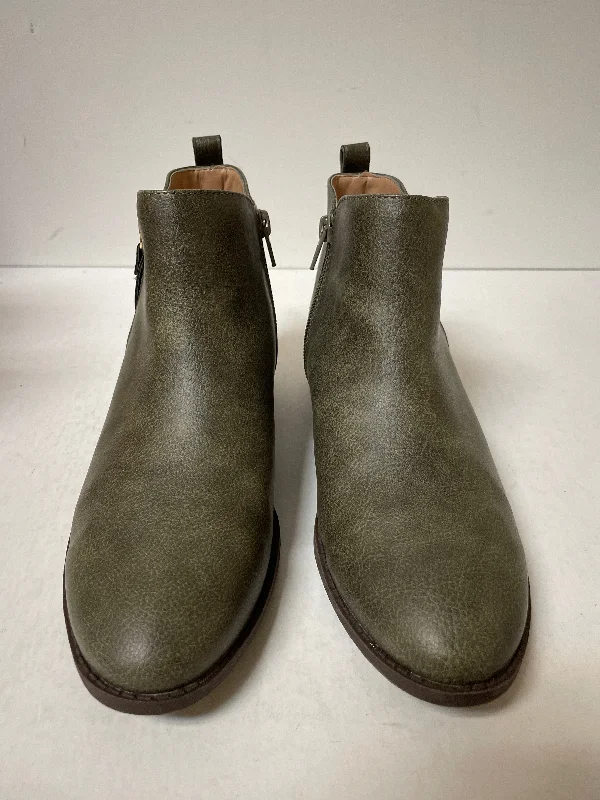 Boots Ankle Flats By Charming Charlie In Green, Size: 7 Brogue Oxford Aesthetic 
