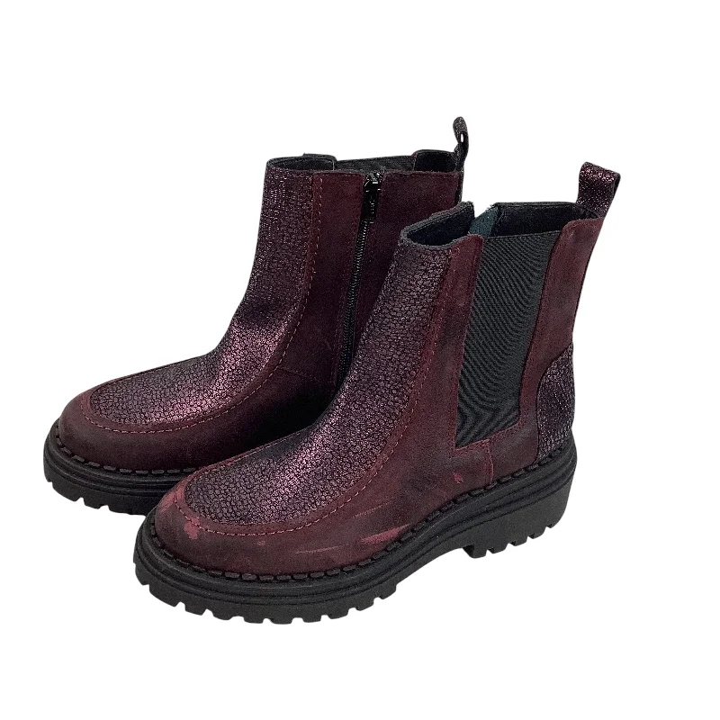 Boots Ankle Flats By Cmb In Purple, Size: 9.5 (40) Waterproof Hiking Boot Design  