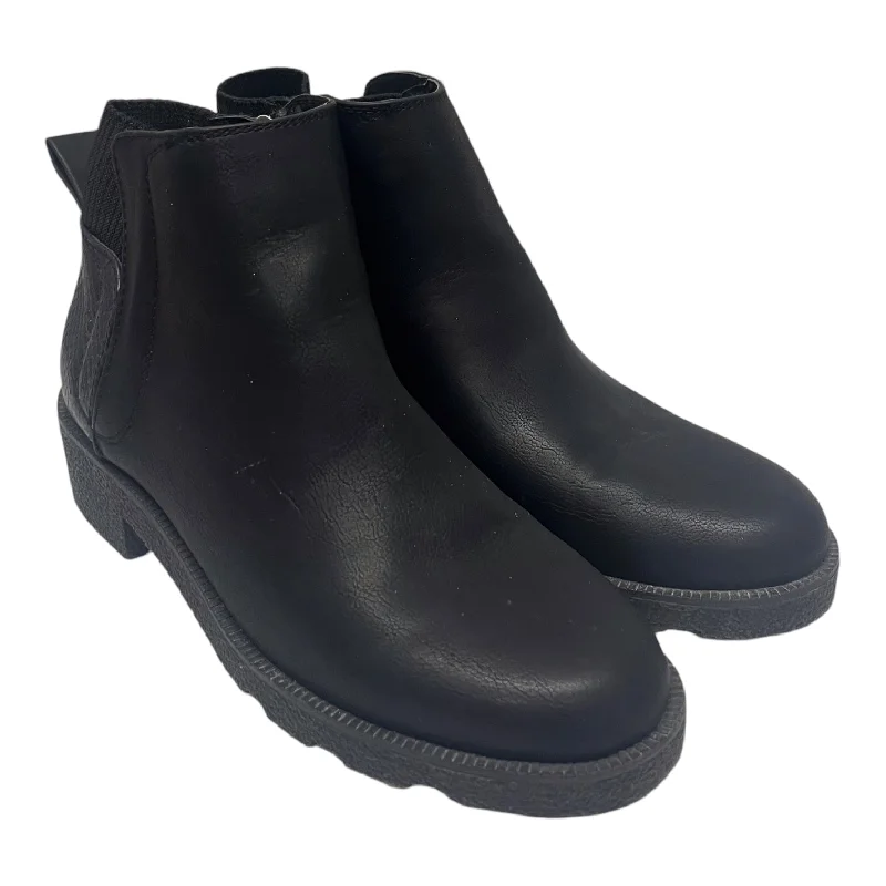 Boots Ankle Flats By Dr Scholls In Black, Size:6 Two - Tone Shoe Design  
