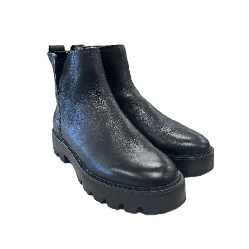 Boots Ankle Flats By Franco Sarto In Black, Size: 8.5 Chunky Platform Sneaker Style  