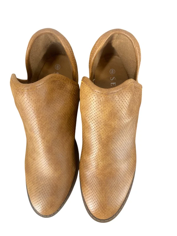 Boots Ankle Flats By Serra In Brown, Size: 8 Buckle -