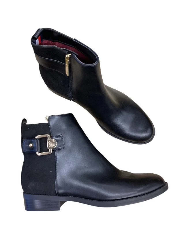 Boots Ankle Flats By Tommy Hilfiger In Black, Size: 7 Artisan - Crafted Loafer Style  