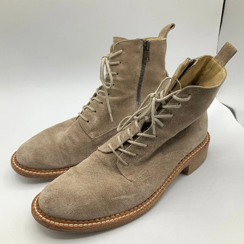 Boots Ankle Flats By Vince In Taupe, Size: 8.5 Neon - Accent Sneaker Look  