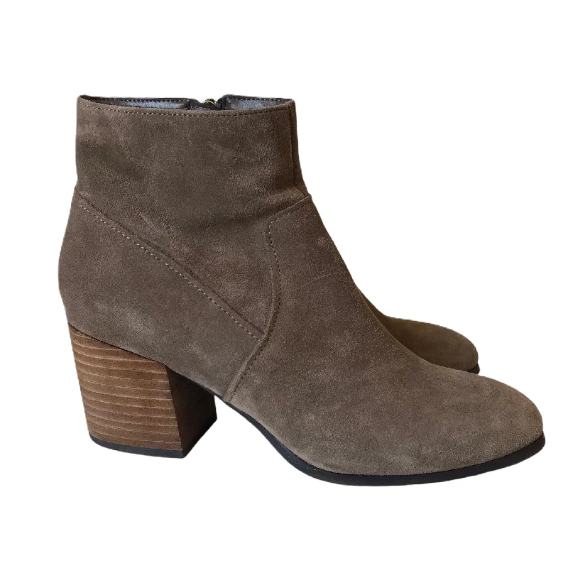 Boots Ankle Heels By Blondo In Taupe, Size: 8.5 Athleisure Derby Style  