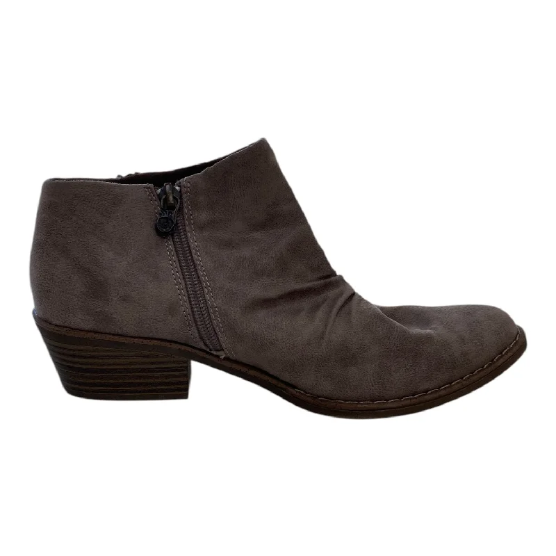 Boots Ankle Heels By Blowfish In Taupe, Size: 8.5 Ivy League Loafer Look 