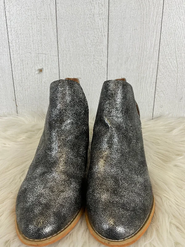 Boots Ankle Heels By Boutique + In Grey, Size: 9 Checkered Shoe Pattern Look  