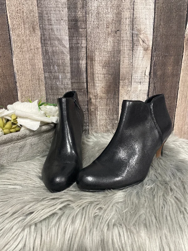 Boots Ankle Heels By Clarks In Black, Size: 8 Tailored Oxford Style 