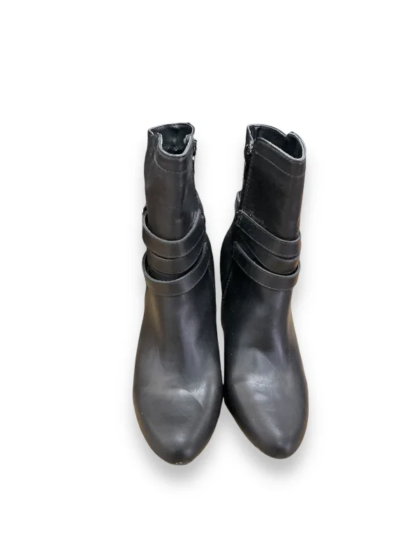 Boots Ankle Heels By Express In Black, Size: 7 Slide Sandal Beach Style  