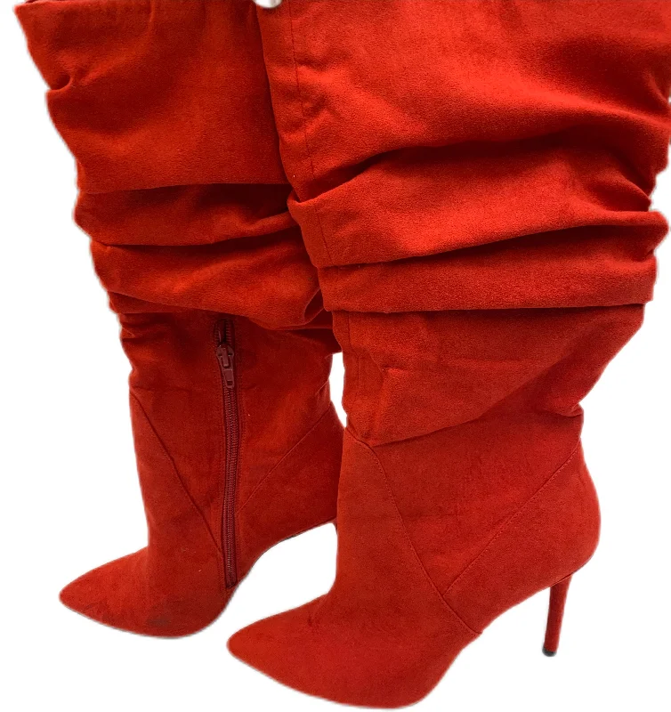 Boots Ankle Heels By Jessica Simpson In Red, Size: 8.5 Moccasin Soft - Sole Style  