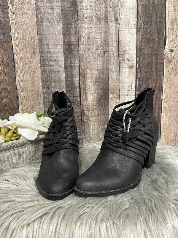 Boots Ankle Heels By Mossimo In Black, Size: 8 Combat - Inspired Military Boot Look  