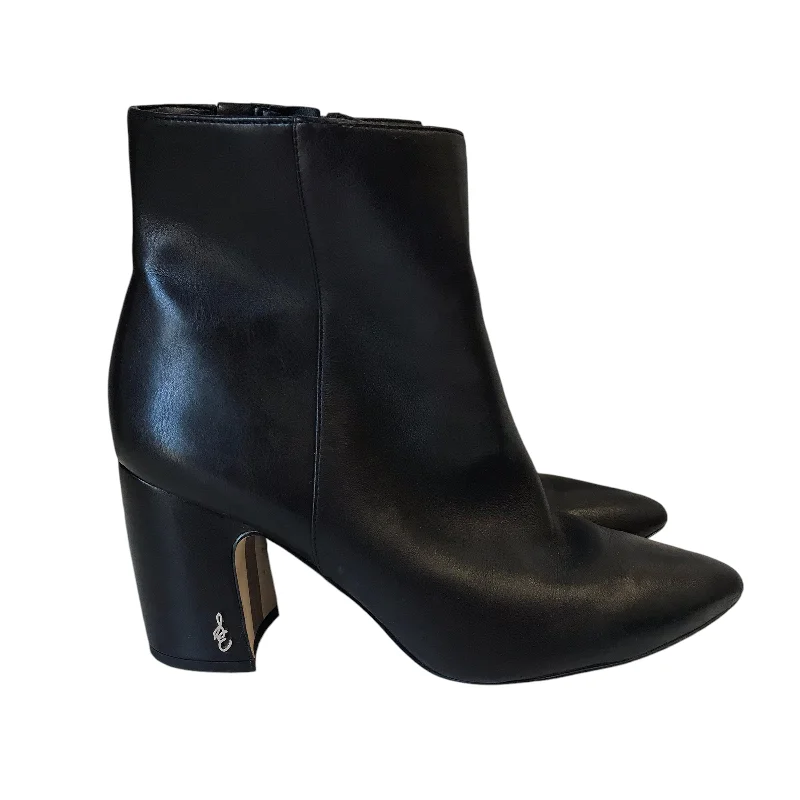 Boots Ankle Heels By Sam Edelman In Black, Size:8 Ivy League Loafer Look 