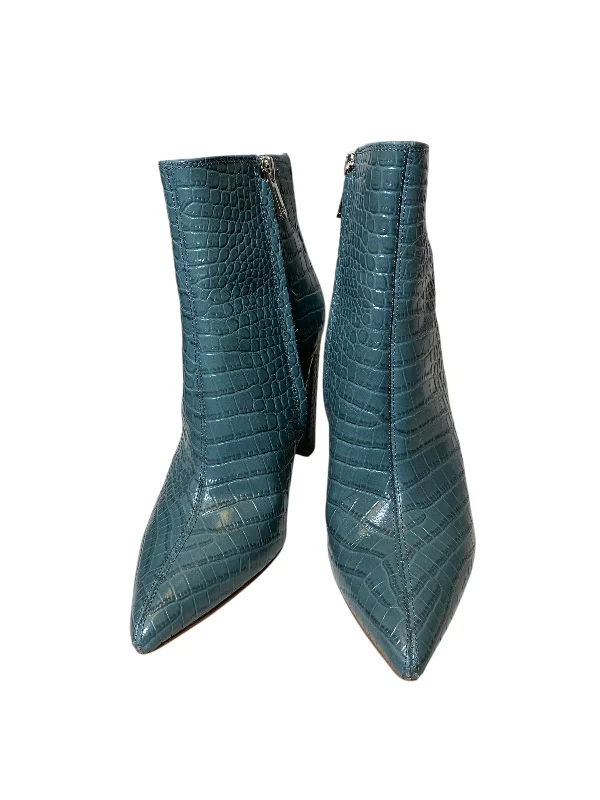 Boots Ankle Heels By Sam Edelman In Teal, Size: 7 Loose - Fit Slipper Style  