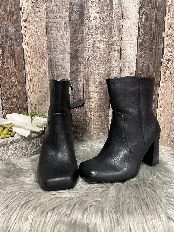 Boots Ankle Heels By Torrid In Black, Size: 8 Distressed Leather Shoe Style  