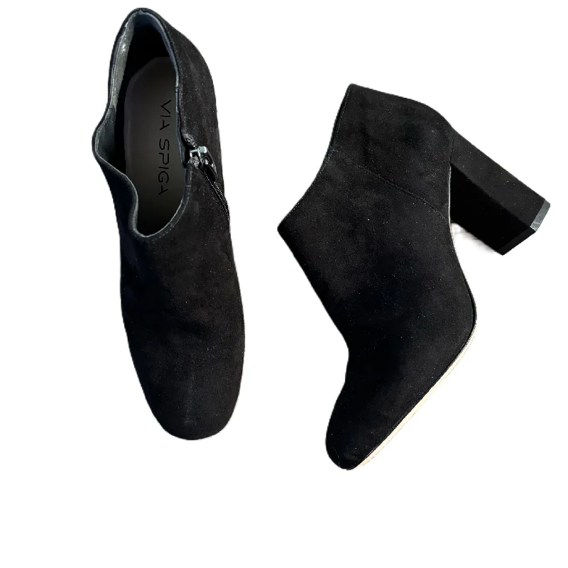 Boots Ankle Heels By Via Spiga In Black, Size: 6.5 Memory - Foam Slipper Look  